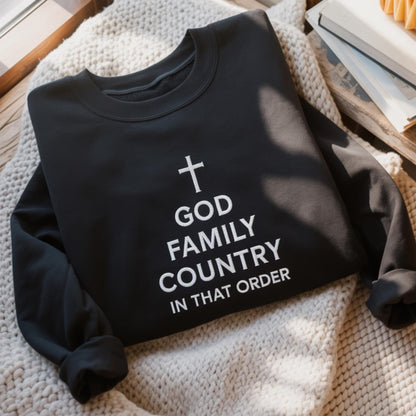 God Family Country Embroidered Sweatshirt, Patriotic America Shirt, Charlie Kirk Quote Memorial, MAGA Mama Republican, Turning Point Shirt