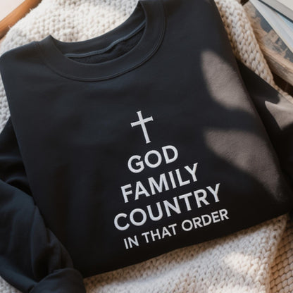 God Family Country Embroidered Sweatshirt, Patriotic America Shirt, Charlie Kirk Quote Memorial, MAGA Mama Republican, Turning Point Shirt