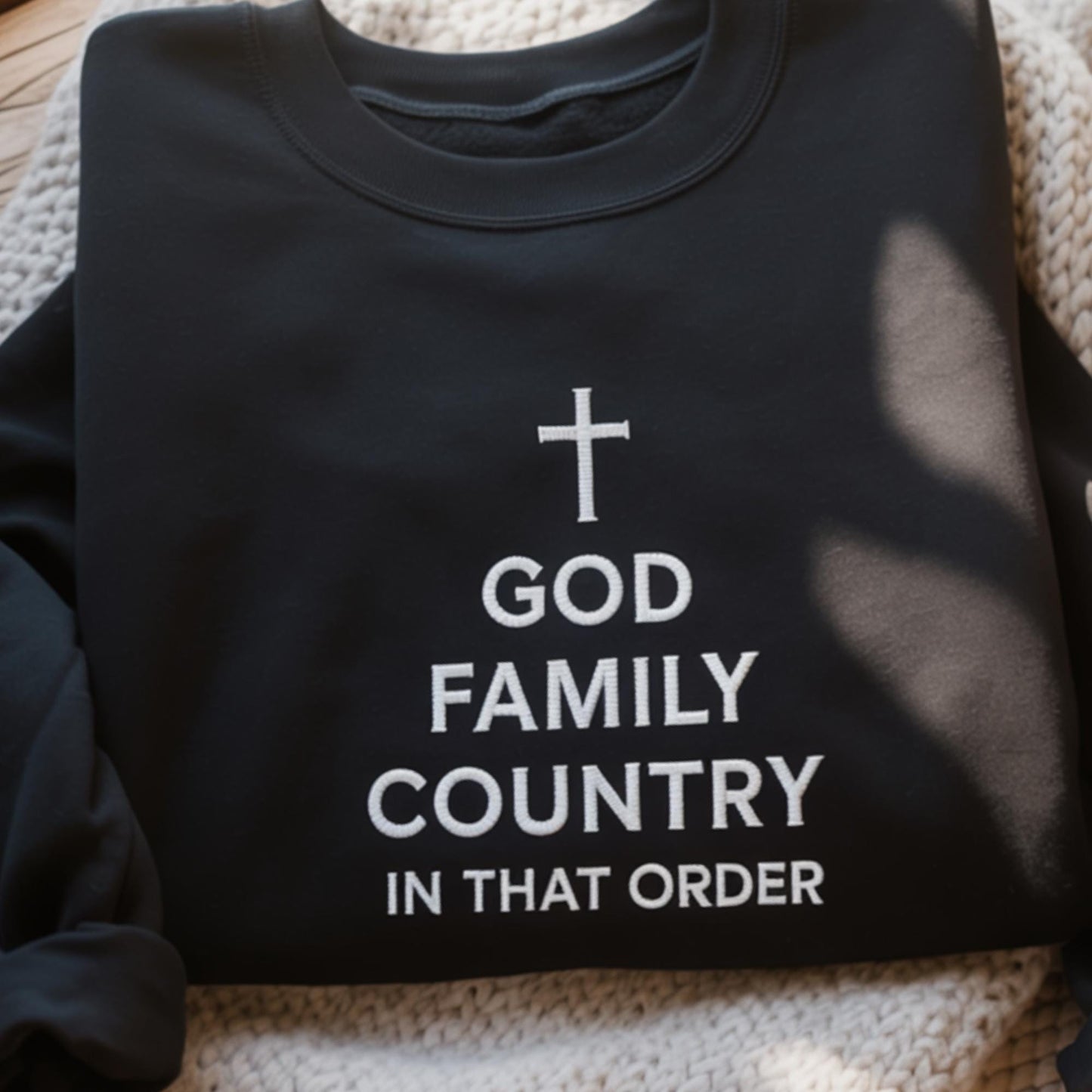 God Family Country Embroidered Sweatshirt, Patriotic America Shirt, Charlie Kirk Quote Memorial, MAGA Mama Republican, Turning Point Shirt