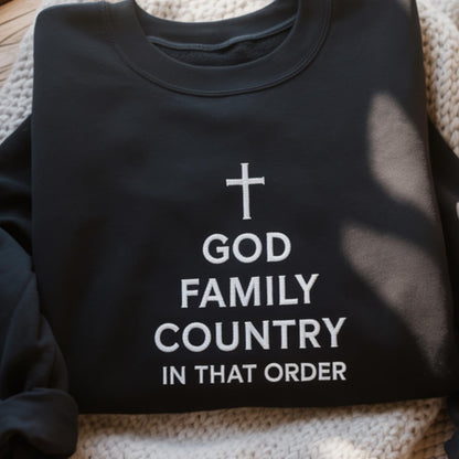 God Family Country Embroidered Sweatshirt, Patriotic America Shirt, Charlie Kirk Quote Memorial, MAGA Mama Republican, Turning Point Shirt