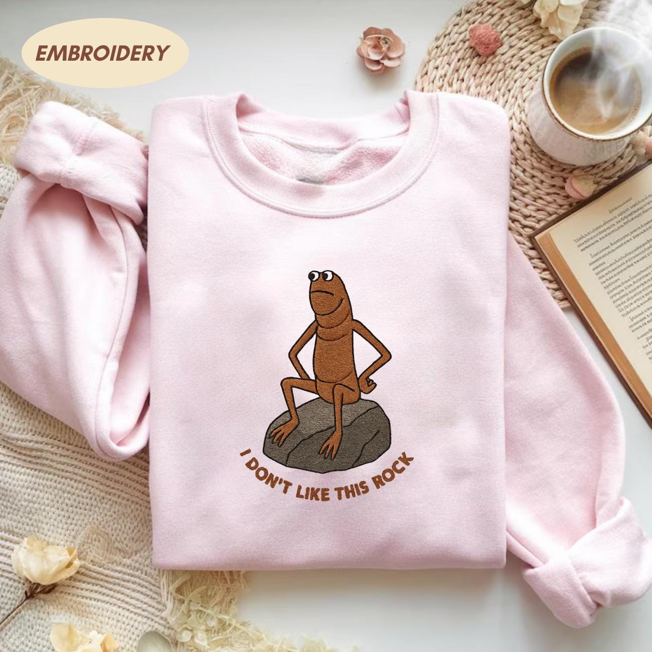 Embroidered Marcus The Worm Sweatshirt, Funny Meme Brain Rot Shirt