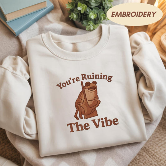 Embroidered Marcus The Worm Shirt, You're Ruining The Vibe Marcus, Marcus The Worm Funny Meme Shirt, Marcus The Worm Merch Embroidered