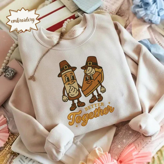 Thanksgiving Embroidered Sweatshirt | Retro Turkey Day Tee