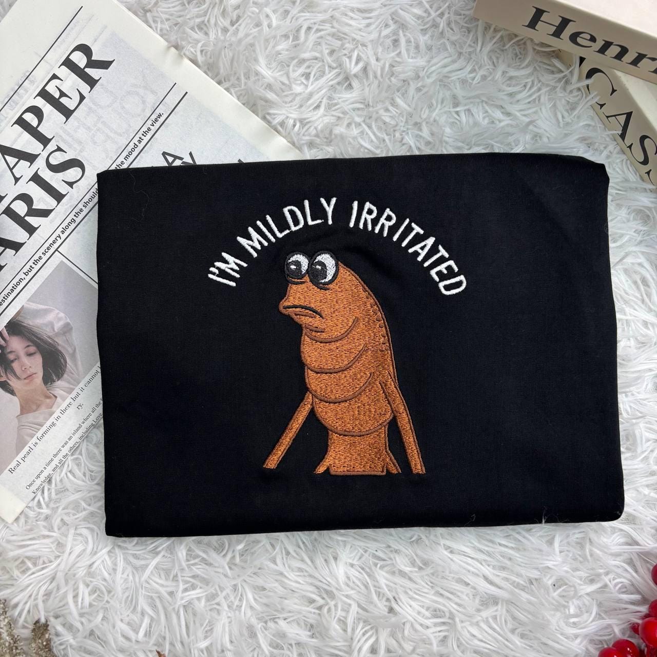 Embroidered Marcus The Worm Shirt, I'm Mildly Irriated Shirt, Jimbo James Shirt, Funny Jimbo James Meme Shirt, Brain Rot Shirts, Funny Meme