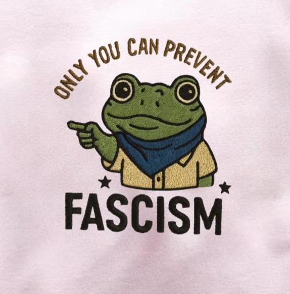 Only You Can Prevent Fascism Portland Frog Protest Embroidered Shirt, Rage Against The Machine Shirt, I.C.E. Out Shirt, Anti Trump Shirt