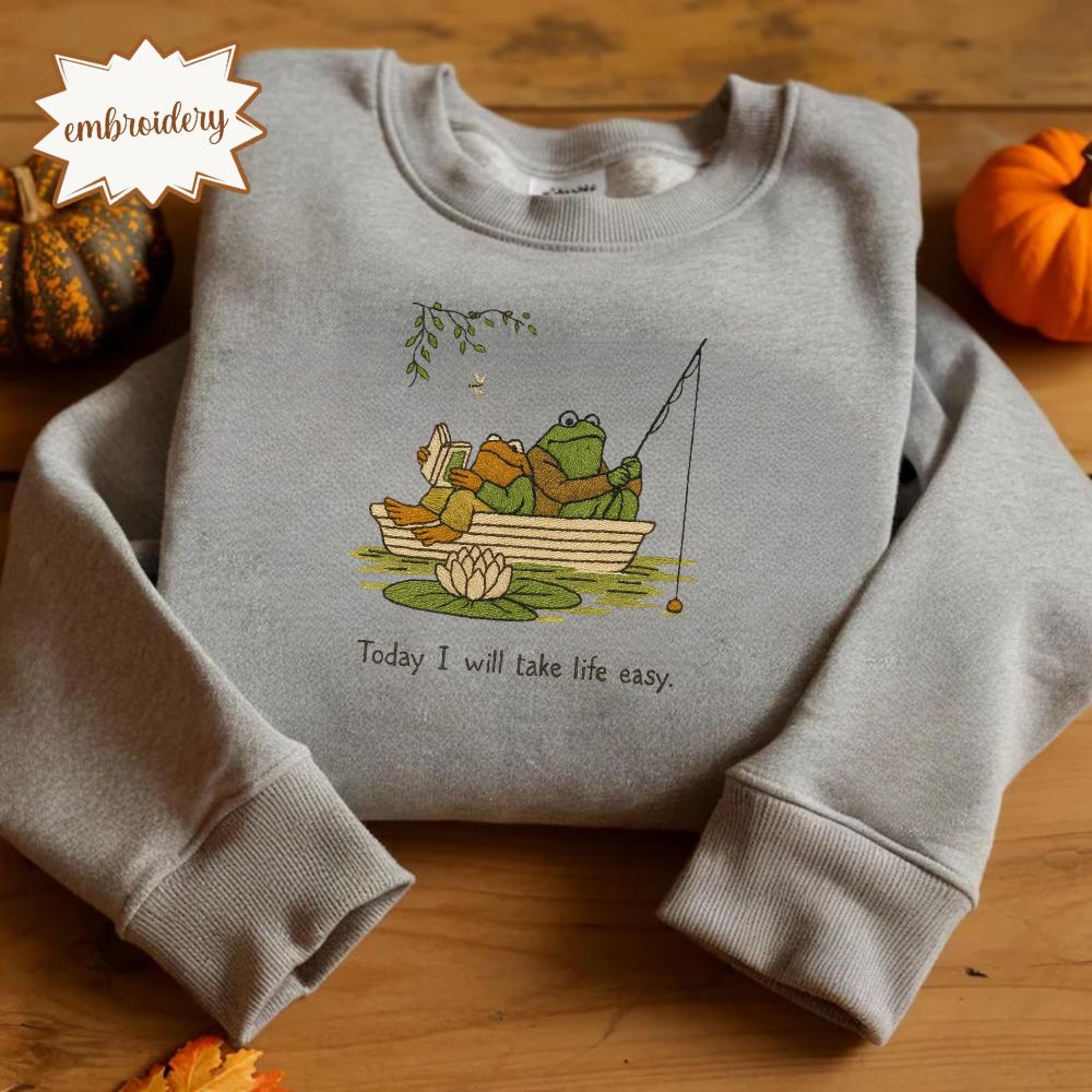 Frog & Toad Embroidered Shirt, Vintage Relaxed Tee