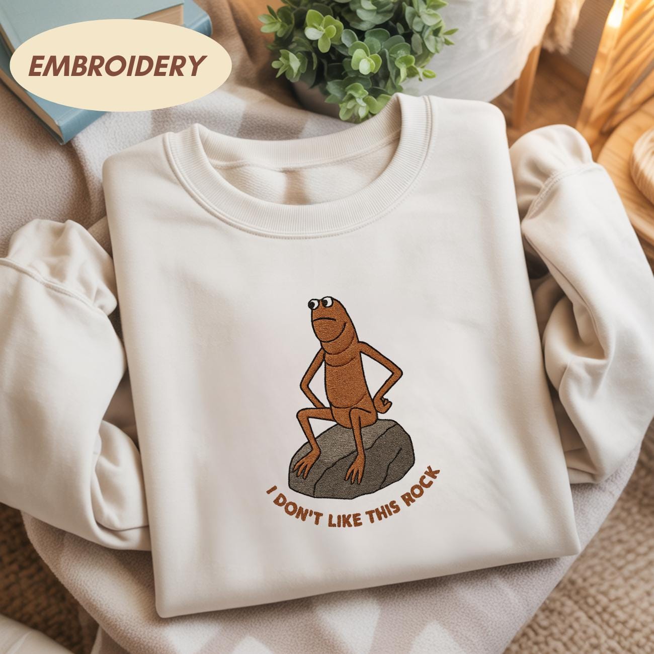Embroidered Marcus The Worm Sweatshirt, Funny Meme Brain Rot Shirt