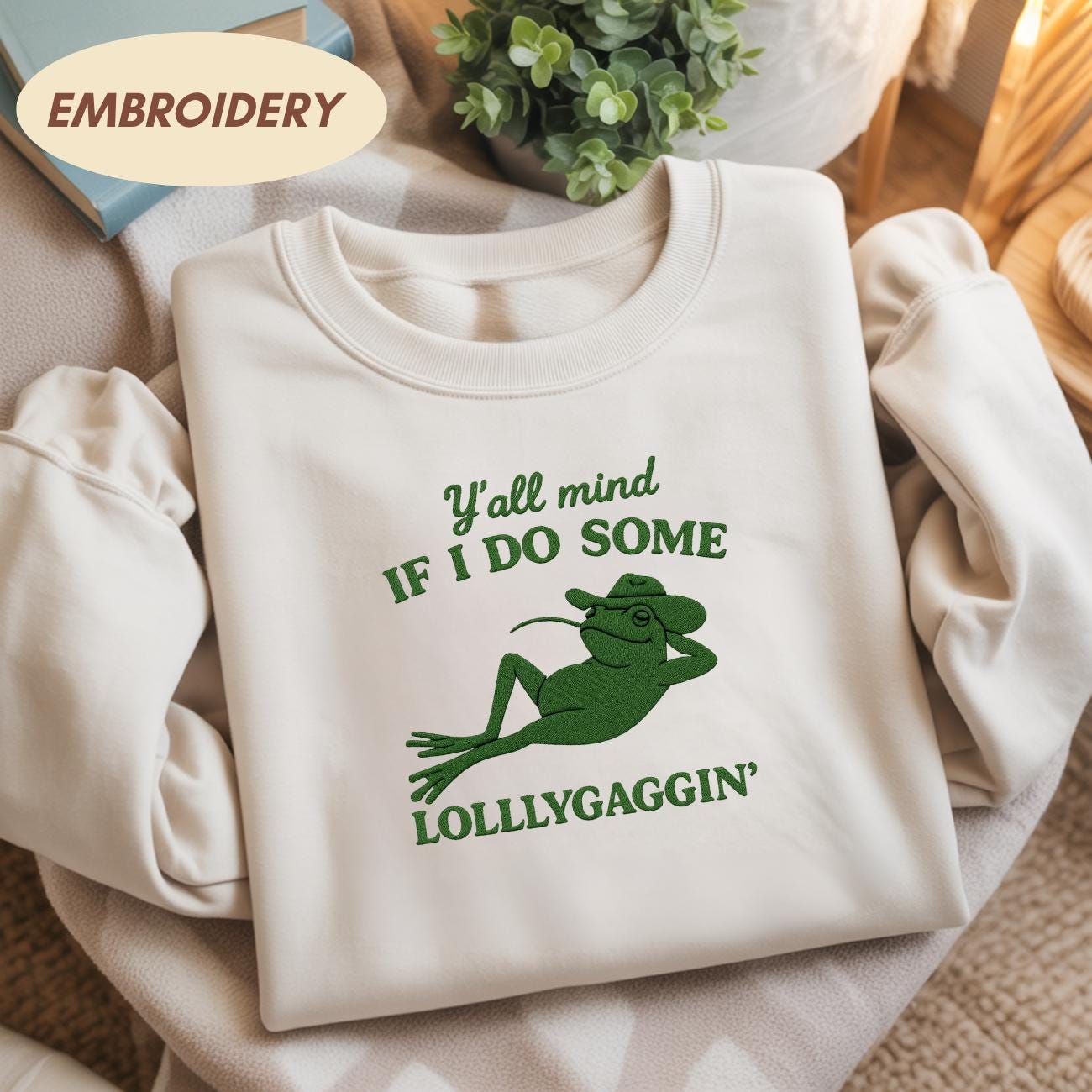 Embroidered Frog Shirt, Cowboy Meme, Funny Saying Tee