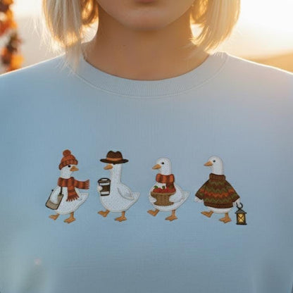 Embroidered Goose Sweatshirt | Fall Thanksgiving Crewneck