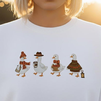 Embroidered Goose Sweatshirt | Fall Thanksgiving Crewneck