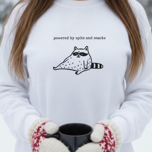 Spite and Snacks Raccoon T-Shirt | Funny Animal Meme Tee