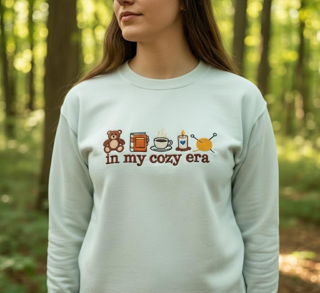 Embroidered Cozy Era Sweatshirt | Autumn Crewneck