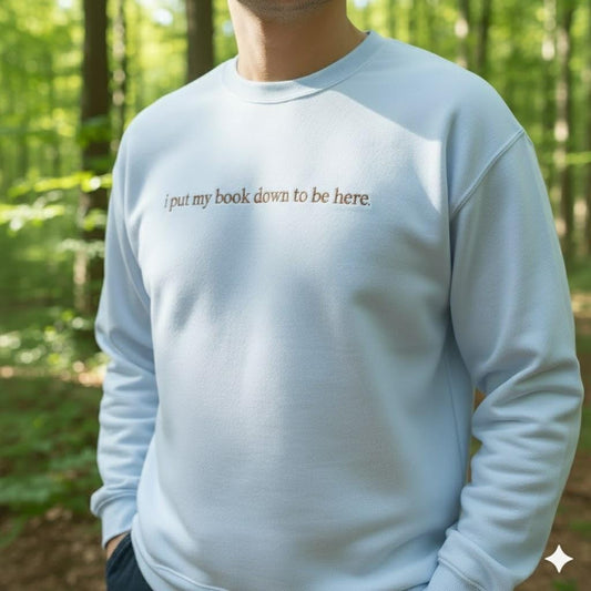 Book Lover Embroidered Sweatshirt | Funny Reader Crewneck