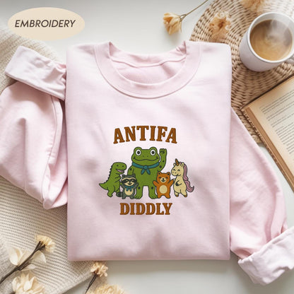 Embroidered ANTIFA Shirt, Resit Frog Shirt, Inflatable Costume Portland Frog shirt, Abolish ICE Anti Fascism Protest Tee, Resistance Shirt