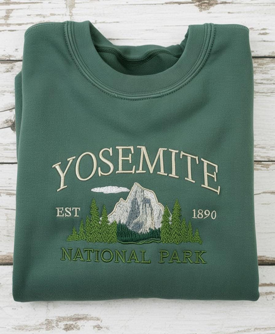Yosemite National Park Embroidered Shirt, Mountain Shirt, Yosemite Mountain Shirt, Yosemite Hiking Shirt, Camping Shirt, National Park Gift