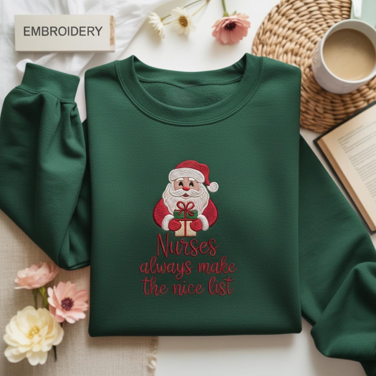 Nurse Christmas Embroidered Shirt, NICU Embroidered Shirt, NICU Nurse Practitioner Shirt, Christmas Gift for ICU Nurse, Chirstmas Shirt