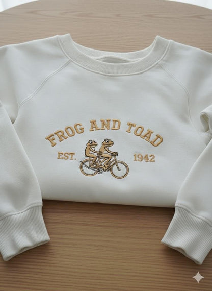 Frog and Toad Embroidered Sweatshirt – Vintage Bookish Crewneck