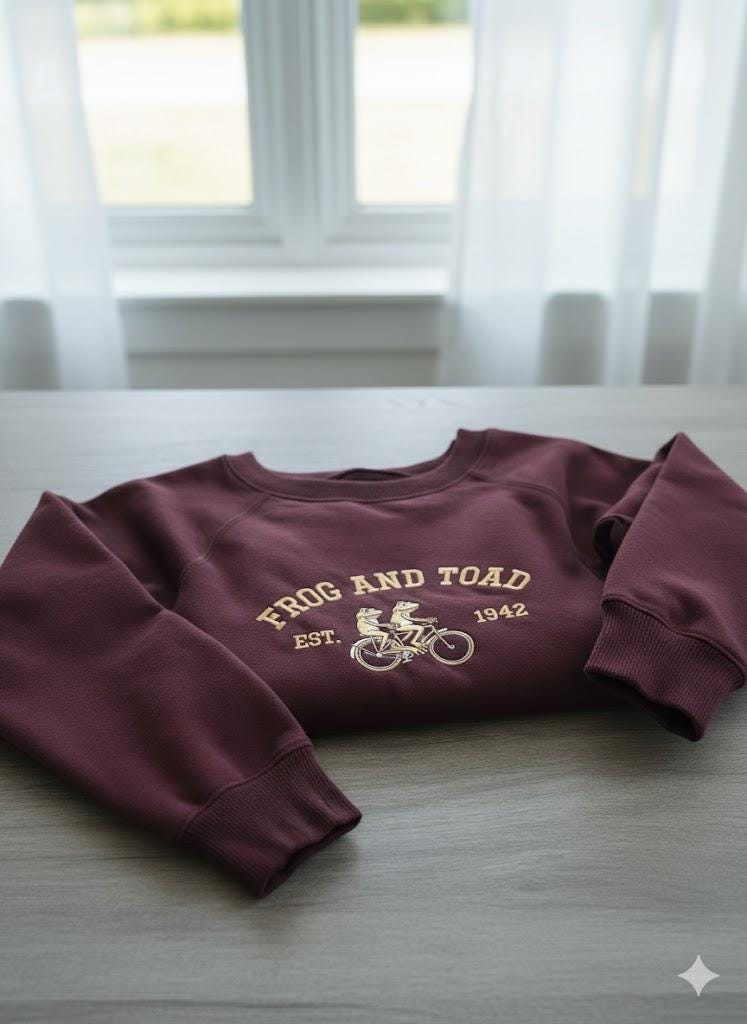 Frog and Toad Embroidered Sweatshirt – Vintage Bookish Crewneck