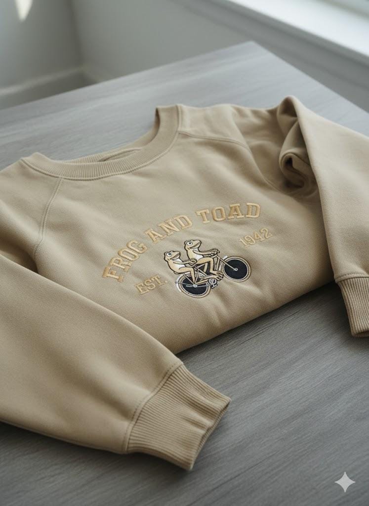 Frog and Toad Embroidered Sweatshirt – Vintage Bookish Crewneck