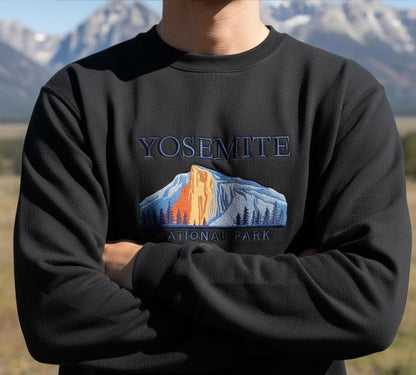 Yosemite National Park Embroidered Sweatshirt, California Crewneck, Adventure Gift for Hikers & Nature Lovers