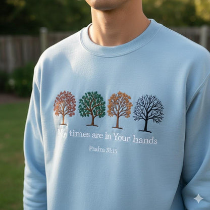 Custom Psalm 31 Embroidered Sweatshirt, Christian Bible Verse Crewneck, Faith Pullover Gift for Women