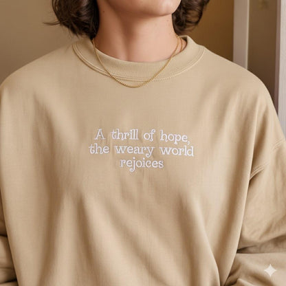 O Holy Night Embroidered Christian Christmas Sweater | Vintage Holiday Sweatshirt | Retro Faith Gift