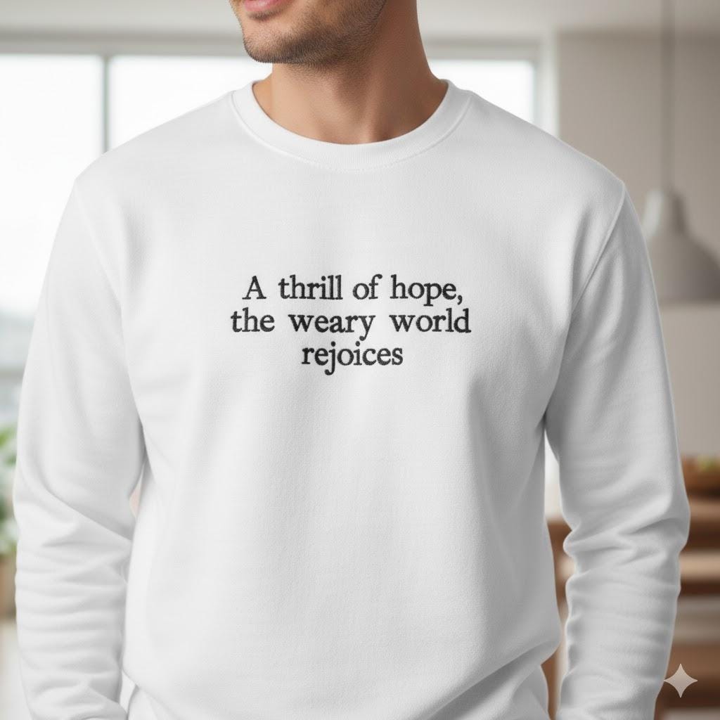 O Holy Night Embroidered Christian Christmas Sweater | Vintage Holiday Sweatshirt | Retro Faith Gift