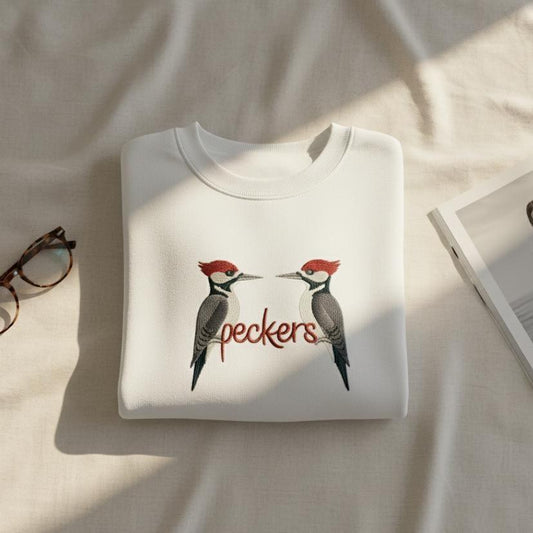 Peckers Embroidered Sweatshirt | Funny Unisex Crewneck