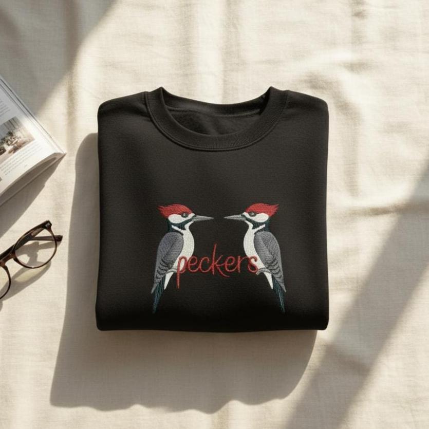 Peckers Embroidered Sweatshirt | Funny Unisex Crewneck