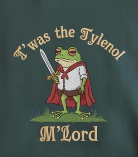 Embroidered Funny Medieval Frog Meme Shirt, Carbs Lover Wizard Unisex Tee