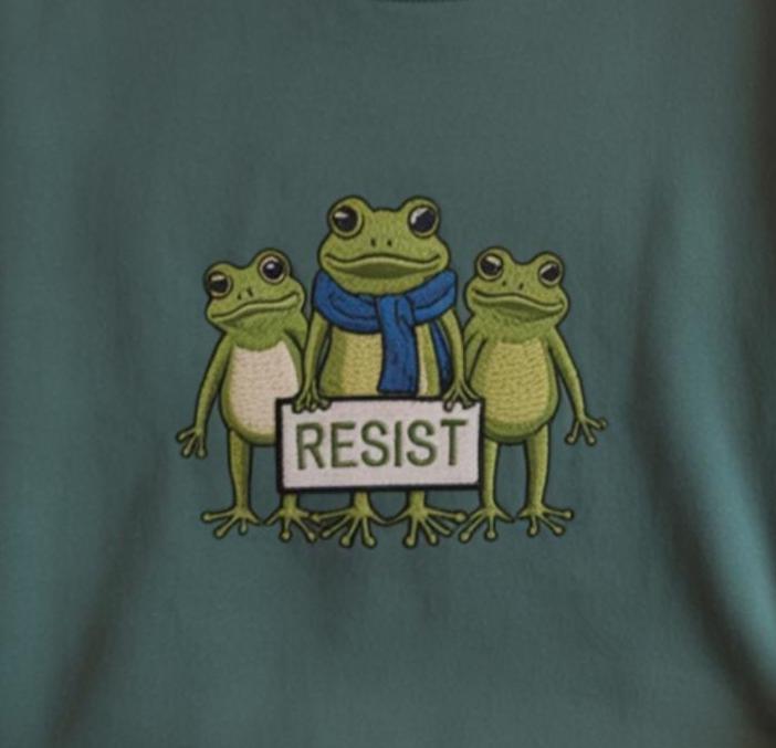 Portland Freedom Frog I'm Frogtifa Embroidered Shirt, Anti-ICE Resistance Shirt, Portland Frog Shirt, Protest Shirt, Political Activist Gift