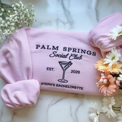 Custom Bachelorette Party Embroidered Sweatshirt | Personalized Bridal Crewneck | Martini Theme Gift