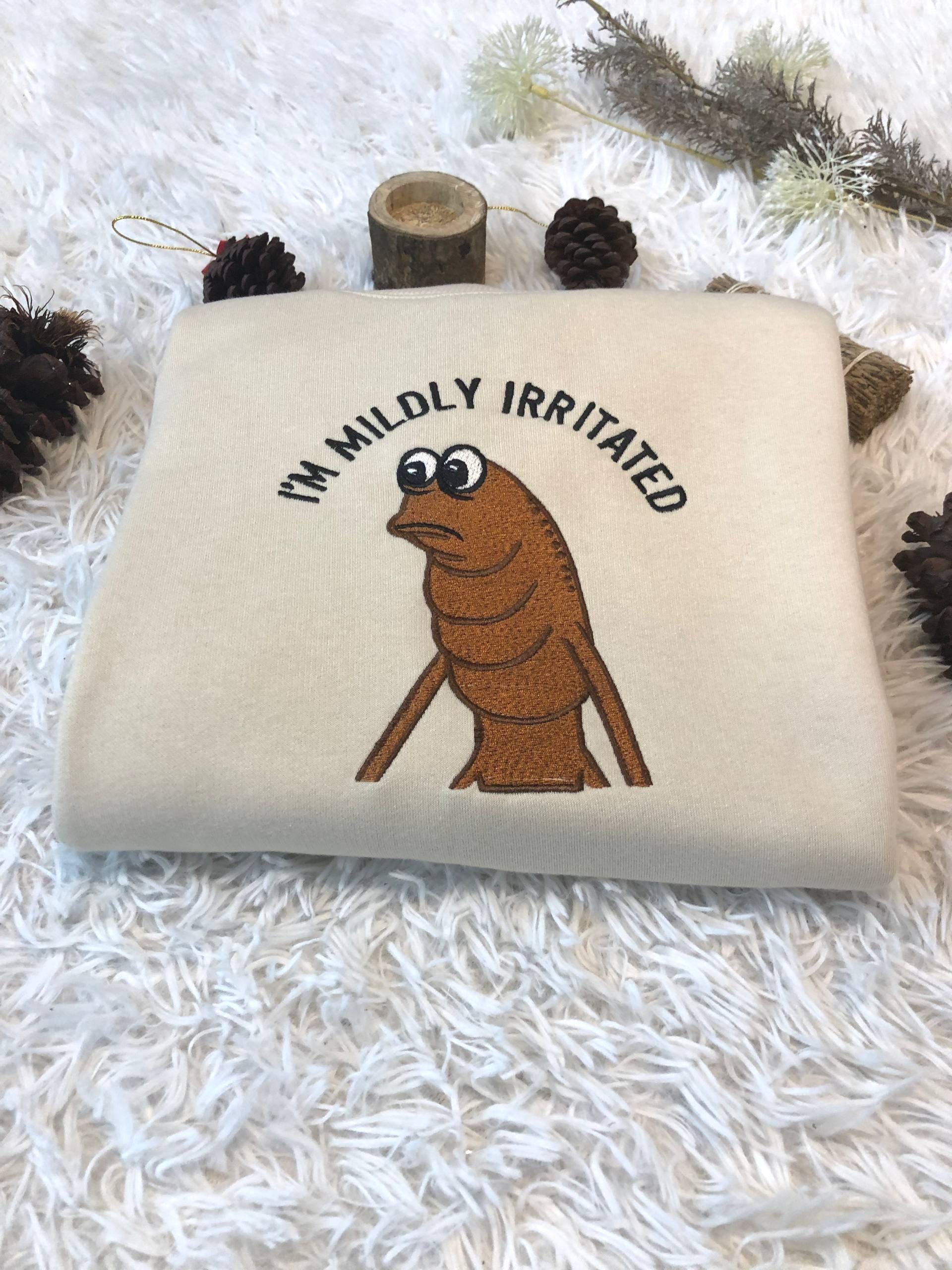 Embroidered Marcus The Worm Shirt, I'm Mildly Irriated Shirt, Jimbo James Shirt, Funny Jimbo James Meme Shirt, Brain Rot Shirts, Funny Meme