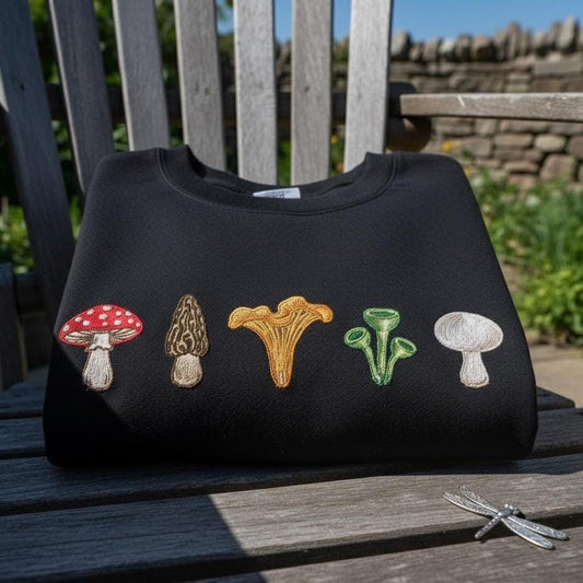 Mushroom Embroidered T-Shirt | Cottagecore Camping Tee | Respect Wildlife Shirt | Nature Lover Gift