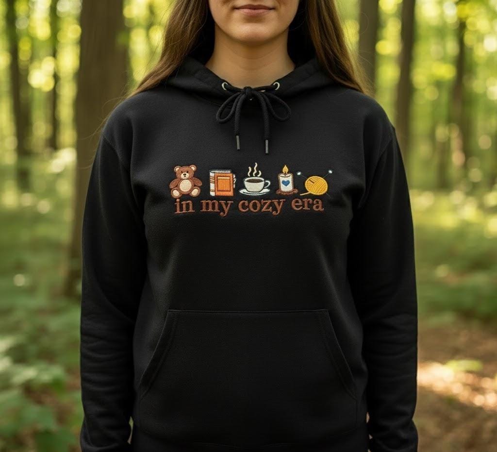Embroidered Cozy Era Sweatshirt | Autumn Crewneck