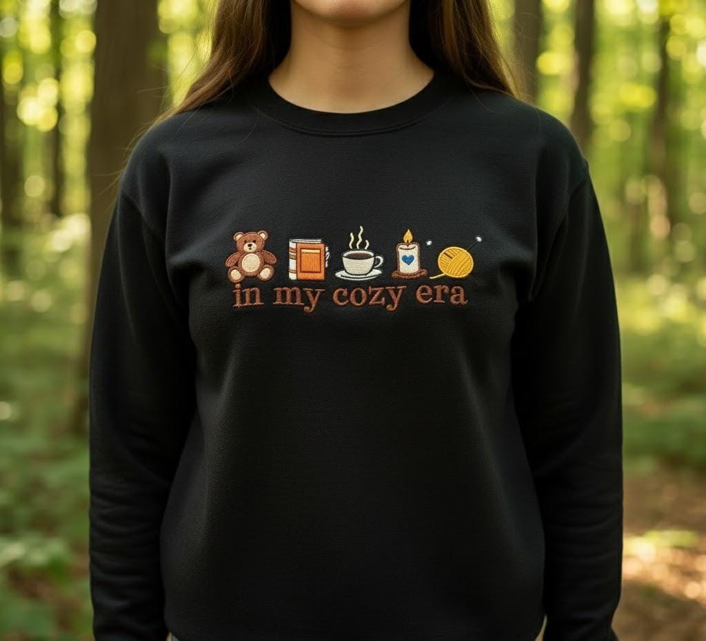 Embroidered Cozy Era Sweatshirt | Autumn Crewneck