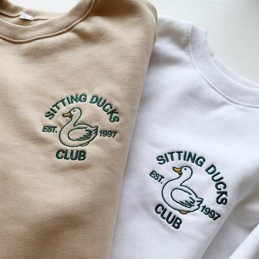 Embroidered Duck Sweatshirt | Sitting Ducks Club Crewneck