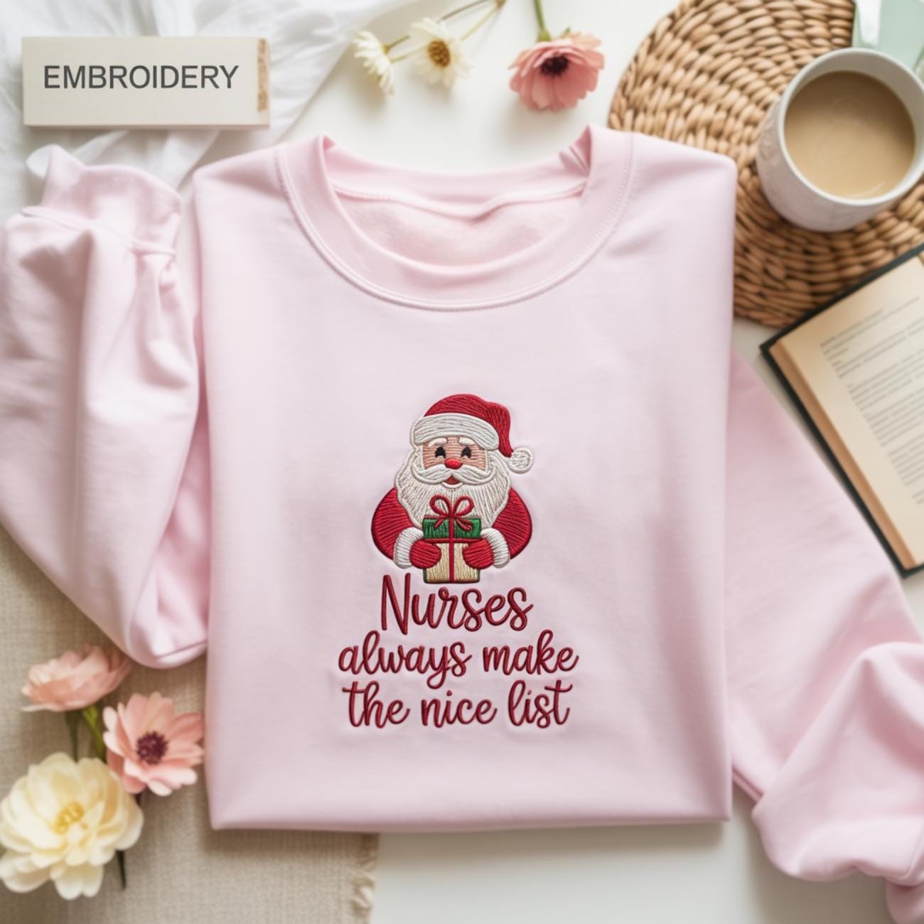 Nurse Christmas Embroidered Shirt, NICU Embroidered Shirt, NICU Nurse Practitioner Shirt, Christmas Gift for ICU Nurse, Chirstmas Shirt