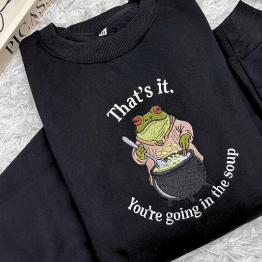 Embroidered Frog Meme Shirt, Funny Animal Tee