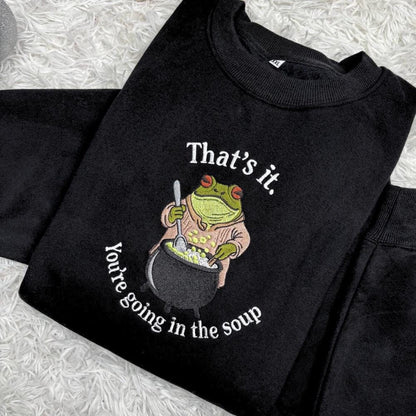 Embroidered Frog Meme Shirt, Funny Animal Tee