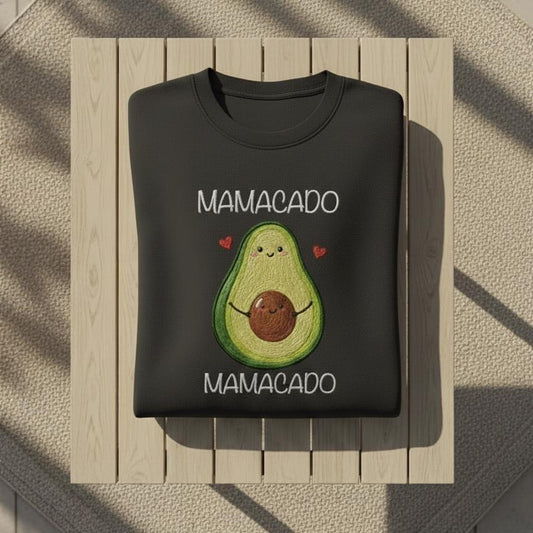 Mamacado Embroidered Sweatshirt, Avocado Mom Crewneck, Baby Announcement Gift