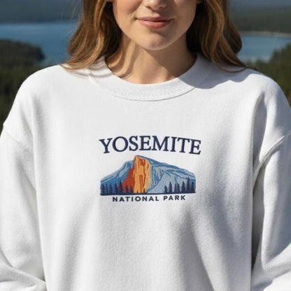 Yosemite National Park Embroidered Sweatshirt, California Crewneck, Adventure Gift for Hikers & Nature Lovers