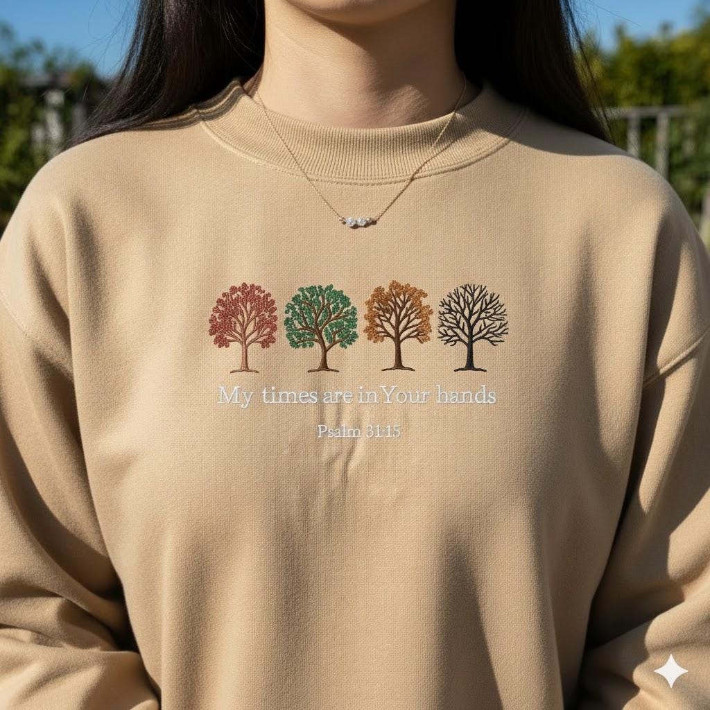 Custom Psalm 31 Embroidered Sweatshirt, Christian Bible Verse Crewneck, Faith Pullover Gift for Women