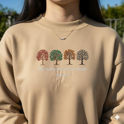 Custom Psalm 31 Embroidered Sweatshirt, Christian Bible Verse Crewneck, Faith Pullover Gift for Women
