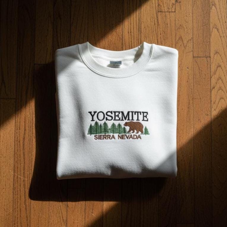 Yosemite National Park Embroidered Sweatshirt | Vintage Sierra Nevada Pullover