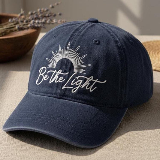 Be The Light Embroidered Cotton Dad Hat, Christian Gift