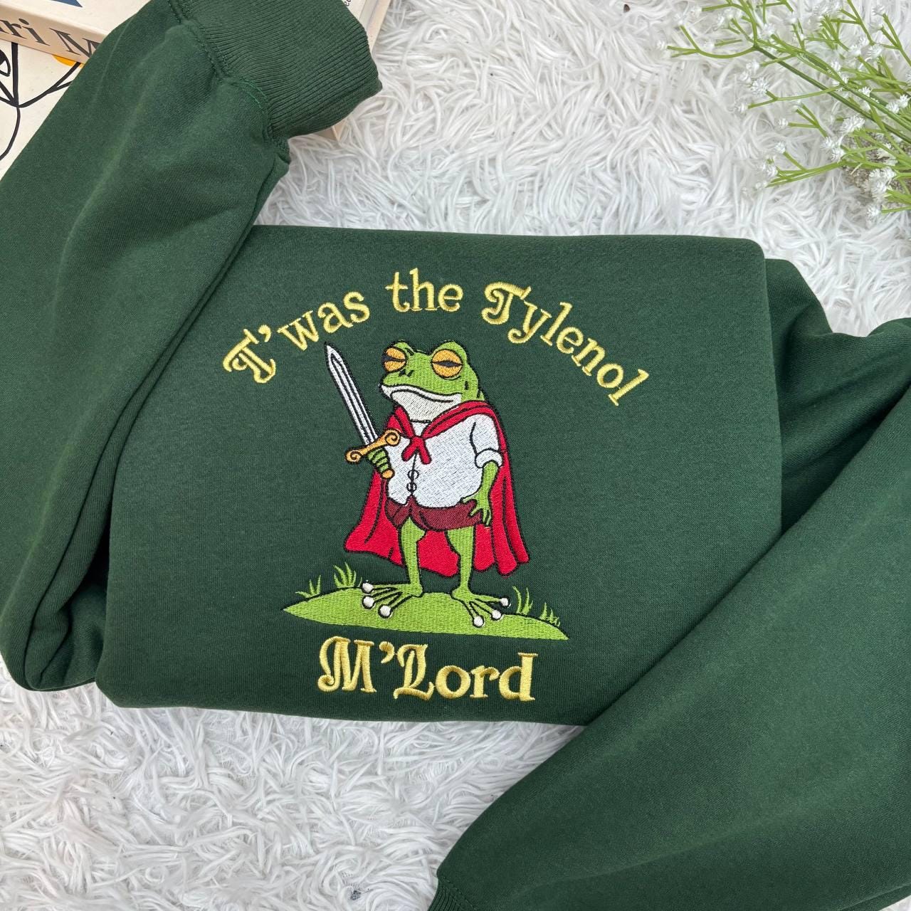 Embroidered Frog Meme Shirt, Funny Medieval Wizard Graphic Tee