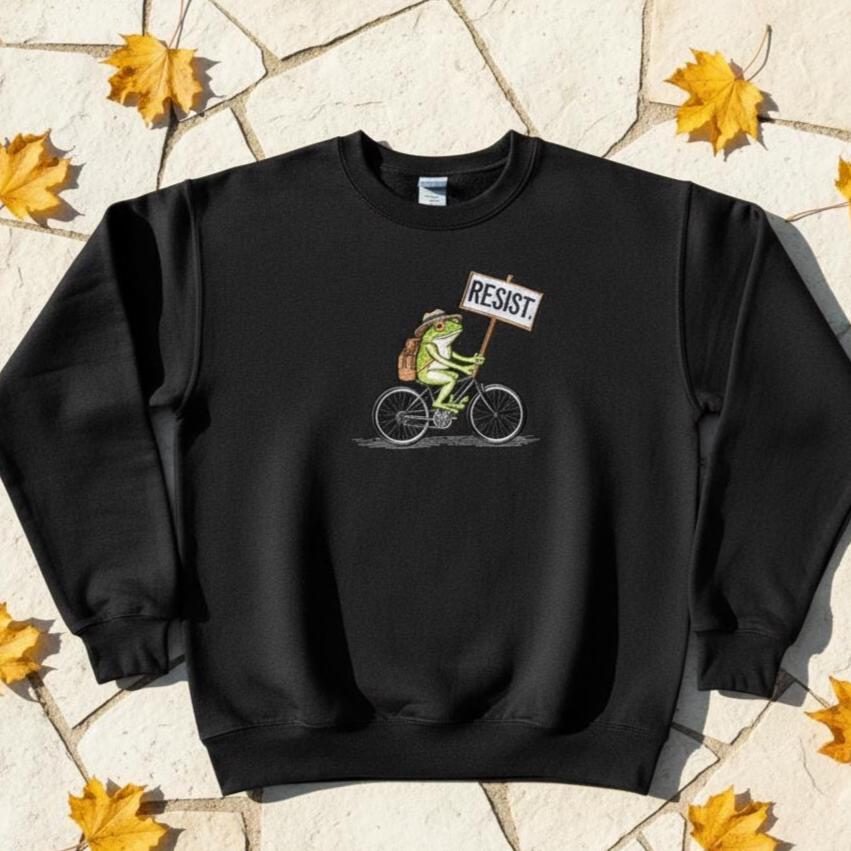 Portland Frog Resist Embroidered Sweatshirt | Comfort Colors Tee