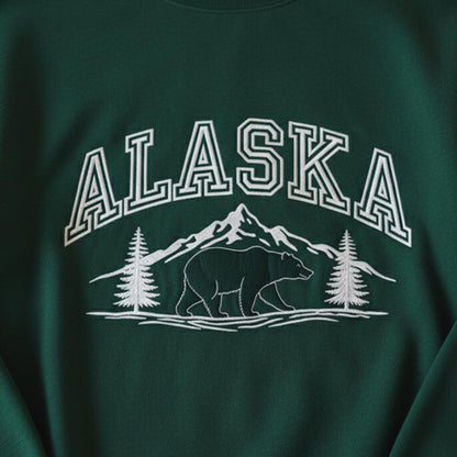 Alaska Embroidered Sweatshirt, Adventure Frog Hiking Pullover