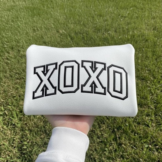 XOXO Embroidered Sweatshirt | Custom Text Valentine’s Day Crewneck | Cute Galentines Embroidered Sweater Gift